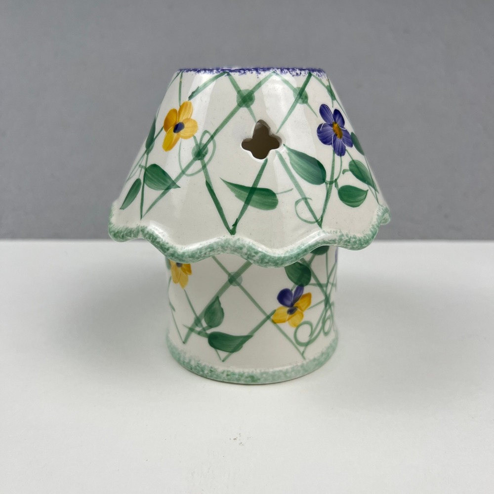Votive Candle Holder Small Multicolor Floral Ceramic Lamp Cottagecore Youngs Inc